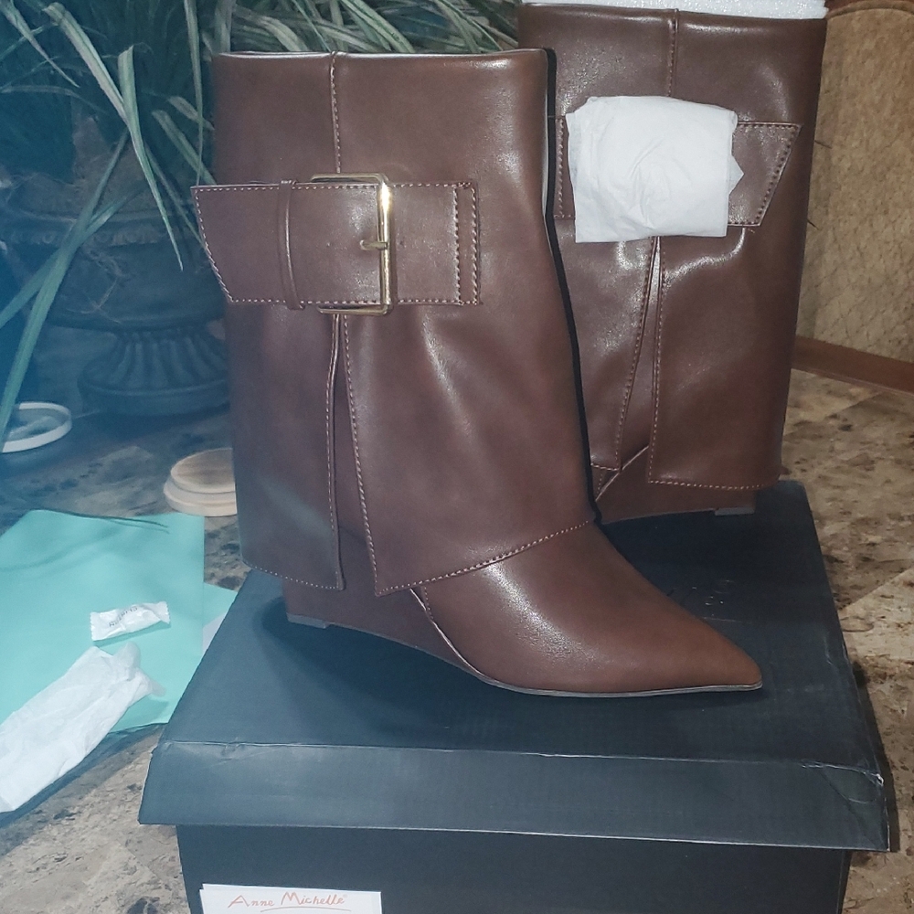 Anne Michelle Chocolate Brown Ankle Booties